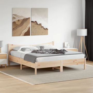 vidaXL Lovos rėmas be čiužinio, 200x200cm, pušies medienos masyvas