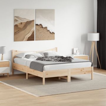 vidaXL Lovos rėmas be čiužinio, 150x200cm, pušies medienos masyvas