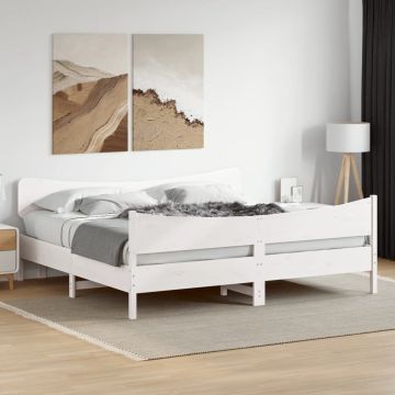 vidaXL Lovos rėmas be čiužinio, baltas, 200x200cm, pušies masyvas