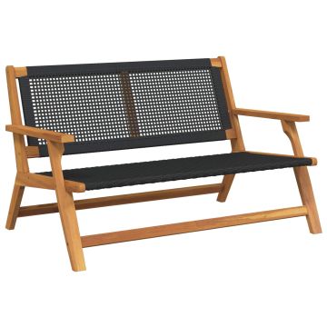 vidaXL Sodo baldai Juoda 122 x 78 x 73 cm Kietos akacijos mediena