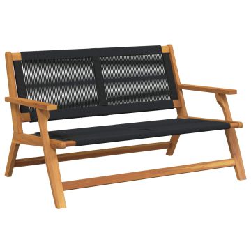 vidaXL Sodo baldai Juoda 122 x 78 x 73 cm Kietos akacijos mediena
