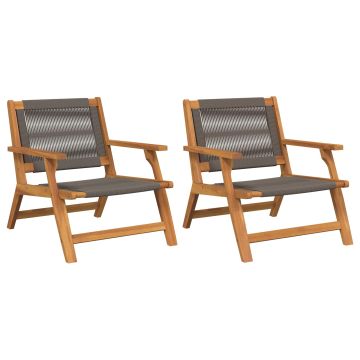 vidaXL Sodo baldai 2 pcs Pilka 67 x 76 x 73 cm Kietos akacijos mediena