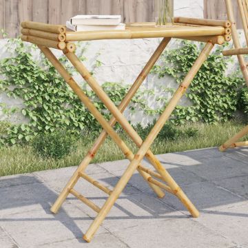 vidaXL Sulankstomas padėklas-staliukas, 70,5x42,5x80cm, bambukas
