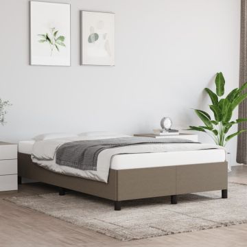 vidaXL Lovos rėmas be čiužinio, taupe, 120x190cm, audinys