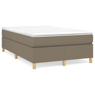 vidaXL Lova su spyruoklėmis ir čiužiniu, taupe, 120x190cm, audinys