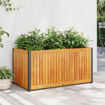 vidaXL Sodo lovelis, 85x45x44cm, akacijos medienos masyvas ir plienas