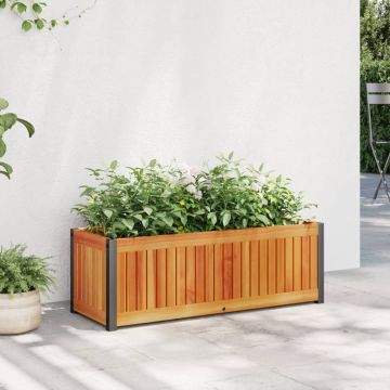 vidaXL Sodo lovelis, 80x30x27,5cm, akacijos medienos masyvas/plienas