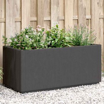 vidaXL Sodo lovelis, tamsiai pilkos spalvos, 80x36x35cm, PP