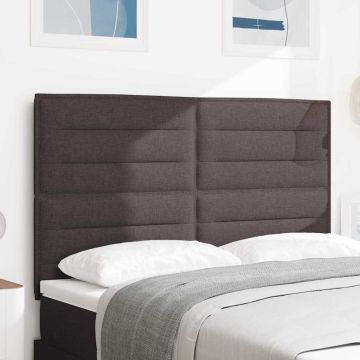 vidaXL LED galvūgalis su LED juostelėmis Tamsiai rudas 144 cm audinys