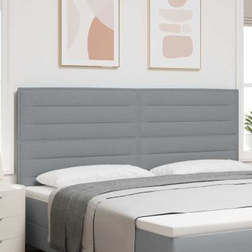 vidaXL LED galvūgalis su LED juostelėmis Šviesiai pilka 200 cm audinys