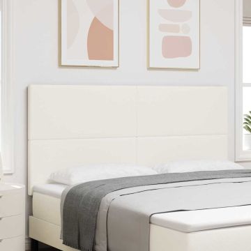 vidaXL LED galvūgalis su galvūgalio Kreminė 180 cm Kordūrinis audinys