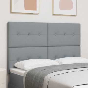 vidaXL LED galvūgalis su LED juostelėmis Šviesiai pilka 144 cm audinys