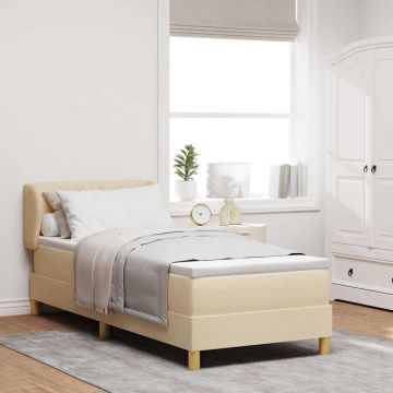 vidaXL Kiemas lova su čiužiniu Kreminė 80 x 200 cm audinys