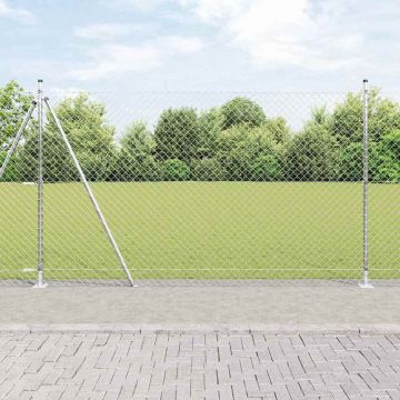 vidaXL Tvorelės stulpas Sidabro 10 x 1,6 m (40 x 40 mm tinklas)