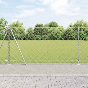 vidaXL Tvorelės stulpas Sidabro 10 x 1,2 m (60 x 60 mm tinklelis)