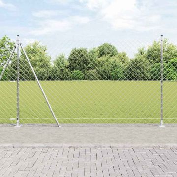 vidaXL Tvorelės stulpas Sidabro 10 x 1,5 m (60 x 60 mm tinklelis)