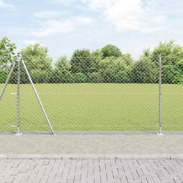 vidaXL Tvorelės stulpas Sidabro 25 x 1,2 m (60 x 60 mm tinklas)