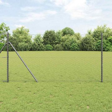vidaXL Tvorelės stulpas Pilka 10 x 1,4 m (50 mm tinklelis)