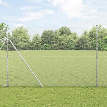 vidaXL Tvorelės stulpas Sidabro 10 x 1,5 m (13 mm tinklas) Plienas