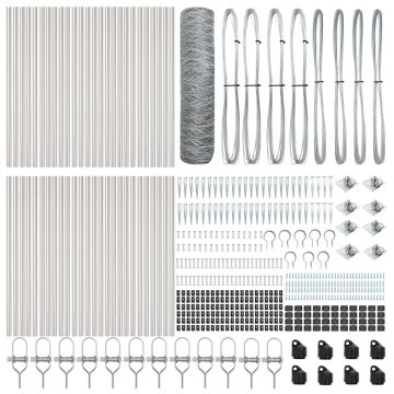 vidaXL Tvorelės stulpas Sidabro 100 x 0,8 m (36 mm tinklas) Plienas