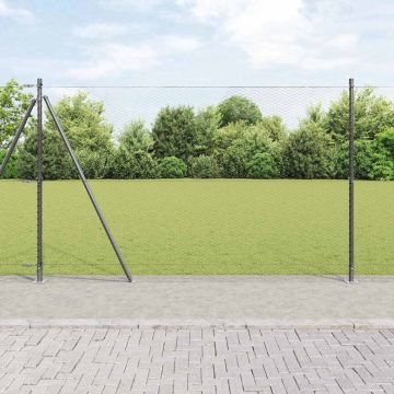 vidaXL Tvorelės stulpas Pilka 50 x 1,6 m (25 mm tinklas)