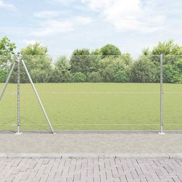 vidaXL Tvorelės stulpas Sidabro 10 x 1,2 m (13 mm tinklas) Plienas