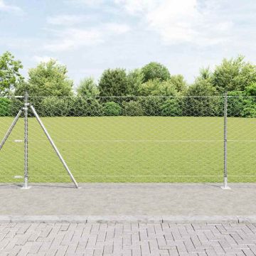 vidaXL Tvorelės stulpas Sidabro 25 x 0,8 m (50 mm tinklelis) Plienas