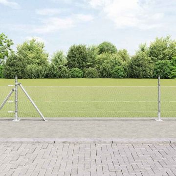 vidaXL Tvorelės stulpas Sidabro 50 x 0,5 m (13 mm tinklas) Plienas