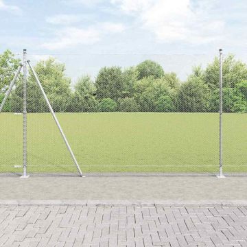 vidaXL Tvorelės stulpas Sidabro 50 x 1,6 m (13 mm tinklas) Plienas