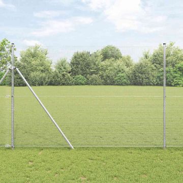 vidaXL Tvorelės stulpas Sidabro 10 x 1,6 m (16 x 16 mm tinklas)