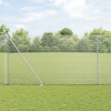 vidaXL Tvorelės stulpas Sidabro 10 x 1,6 m (12 x 12 mm tinklas)