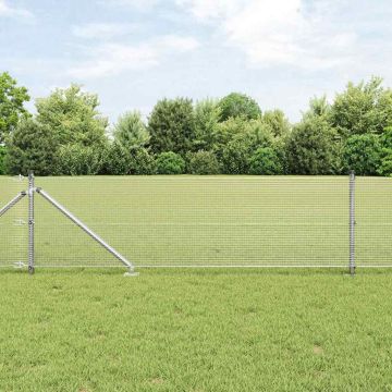 vidaXL Tvorelės stulpas Sidabro 100 x 0,6 m (12 x 12 mm tinklelis)