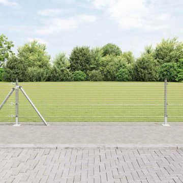 vidaXL Tvorelės stulpas Sidabro 10 x 0,4 m (25 x 25 mm tinklas)