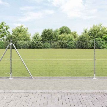 vidaXL Tvorelės stulpas Sidabro 10 x 0,8 m (25 x 25 mm tinklas)