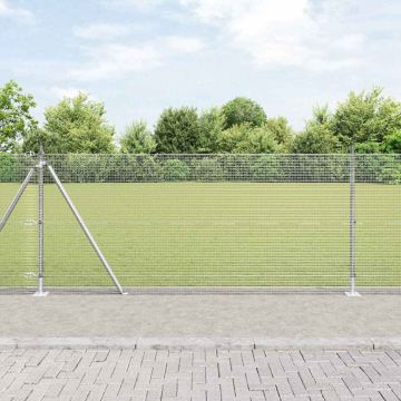 vidaXL Tvorelės stulpas Sidabro 25 x 0,8 m (12 x 12 mm tinklas)