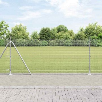 vidaXL Tvorelės stulpas Sidabro 25 x 0,8 m (16 x 16 mm tinklelis)