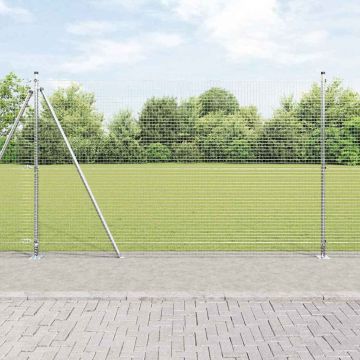 vidaXL Tvorelės stulpas Sidabro 25 x 1,5 m (25 x 25 mm tinkle) Plienas