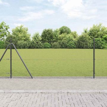 vidaXL Tvorelės stulpas Pilka 10 x 1 m (16 x 16 mm tinklas) Plienas