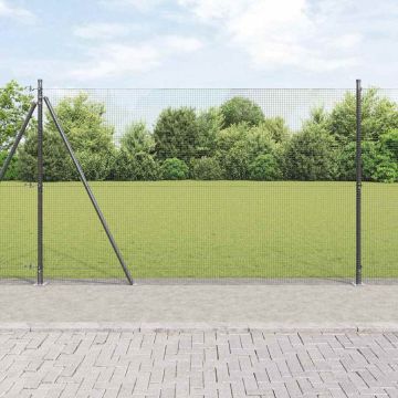 vidaXL Tvorelės stulpas Pilka 25 x 1,6 m (16 x 16 mm tinklelis)