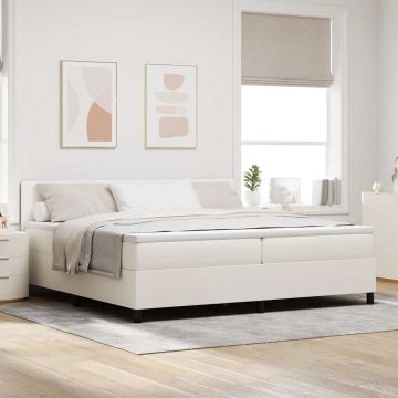 vidaXL Kiemas lova Kremas ir balta 200 x 200 cm Kordūrinis audinys