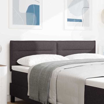 vidaXL LED galvūgalis su LED juostelėmis Tamsiai rudas 144 cm audinys