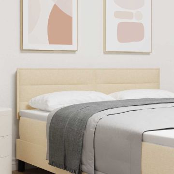 vidaXL LED galvūgalis su LED juostelėmis Kreminė 144 cm audinys