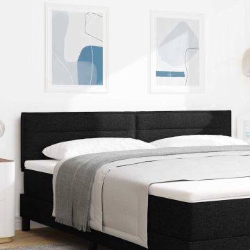 vidaXL LED galvūgalis su LED juostelėmis Juodas 180 cm audinys