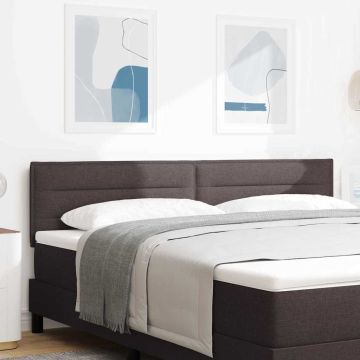 vidaXL LED galvūgalis su LED juostelėmis Tamsiai rudas 180 cm audinys