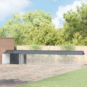 vidaXL Paukščių narvas Antracitas 844 x 103 x 142 cm Cinkuota plienas