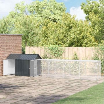 vidaXL Paukščių narvas Antracitas 619 x 111 x 142 cm Cinkuota plienas