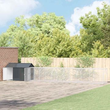 vidaXL Paukščių narvas su saugykla Antracitas 821,5 x 111 x 142 cm