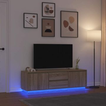 vidaXL TV spintelė su LED lemputėmis, ąžuolo spalvos, 160,5x41x50 cm