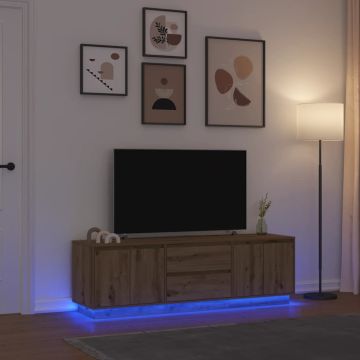 vidaXL Televizoriaus spintelė su LED, artisano ąžuolas, 160,5x41x50 cm
