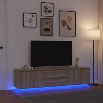 vidaXL TV spintelė su LED lemputėmis, ąžuolo spalvos, 193,5x41x50 cm